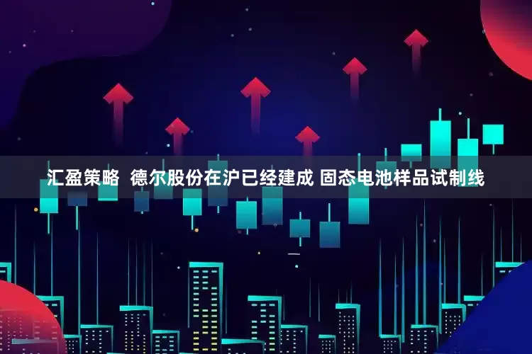 汇盈策略  德尔股份在沪已经建成 固态电池样品试制线
